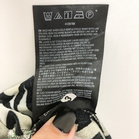 Volcom Womens Coco Pants XS Green Black Leaf Print Belt High Rise Pull On NWOT - Picture 13 of 14